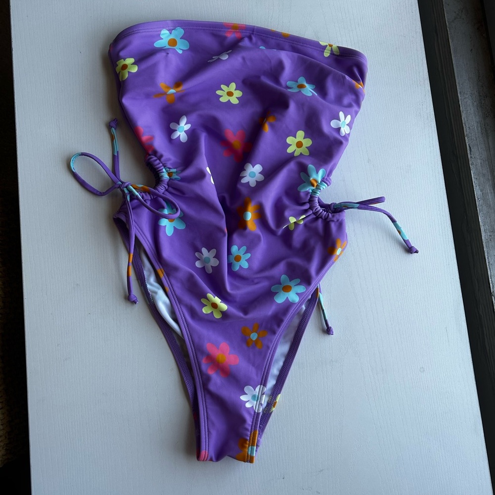 Floral Purple Swimsuit